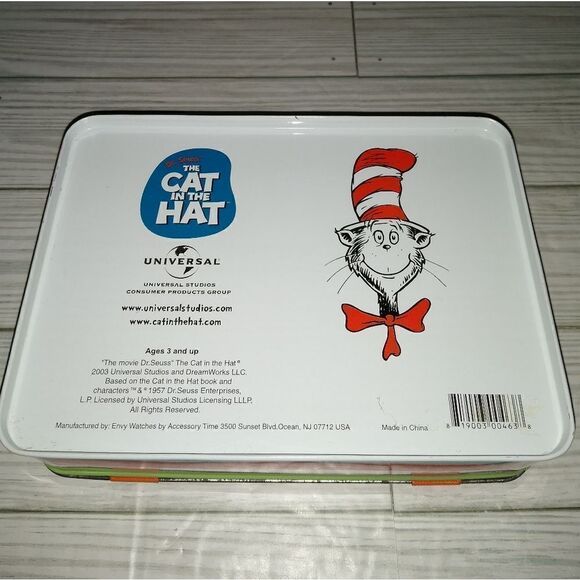 Universal Studios Dr. Seuss The Cat In The Hat Kids Watch With Storage Tin 2003 - Picture 2 of 9